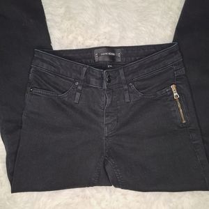 Calvin Rucker Heartbreaker Black with Gold Zipper Pocket Skinny Jeans